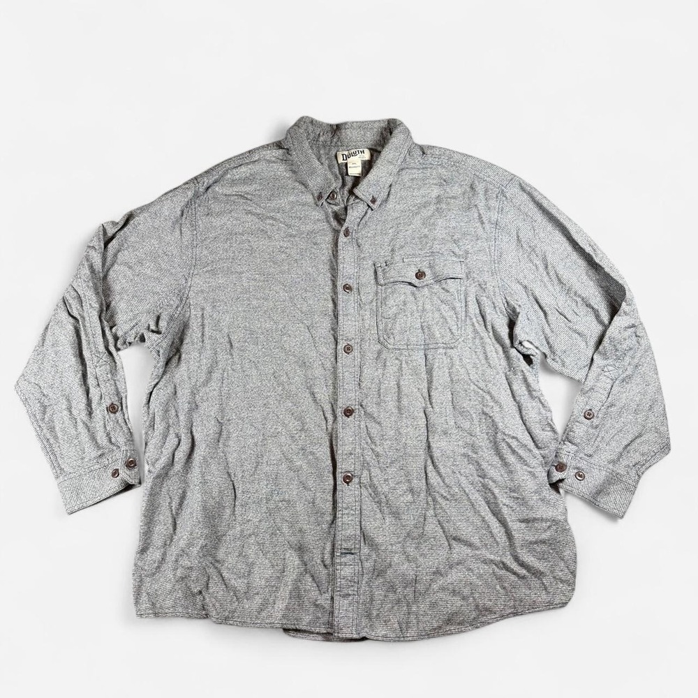 Duluth Trading Co. Gray Relaxed Fit Knit Button Down‎ Shirt Size 3XL